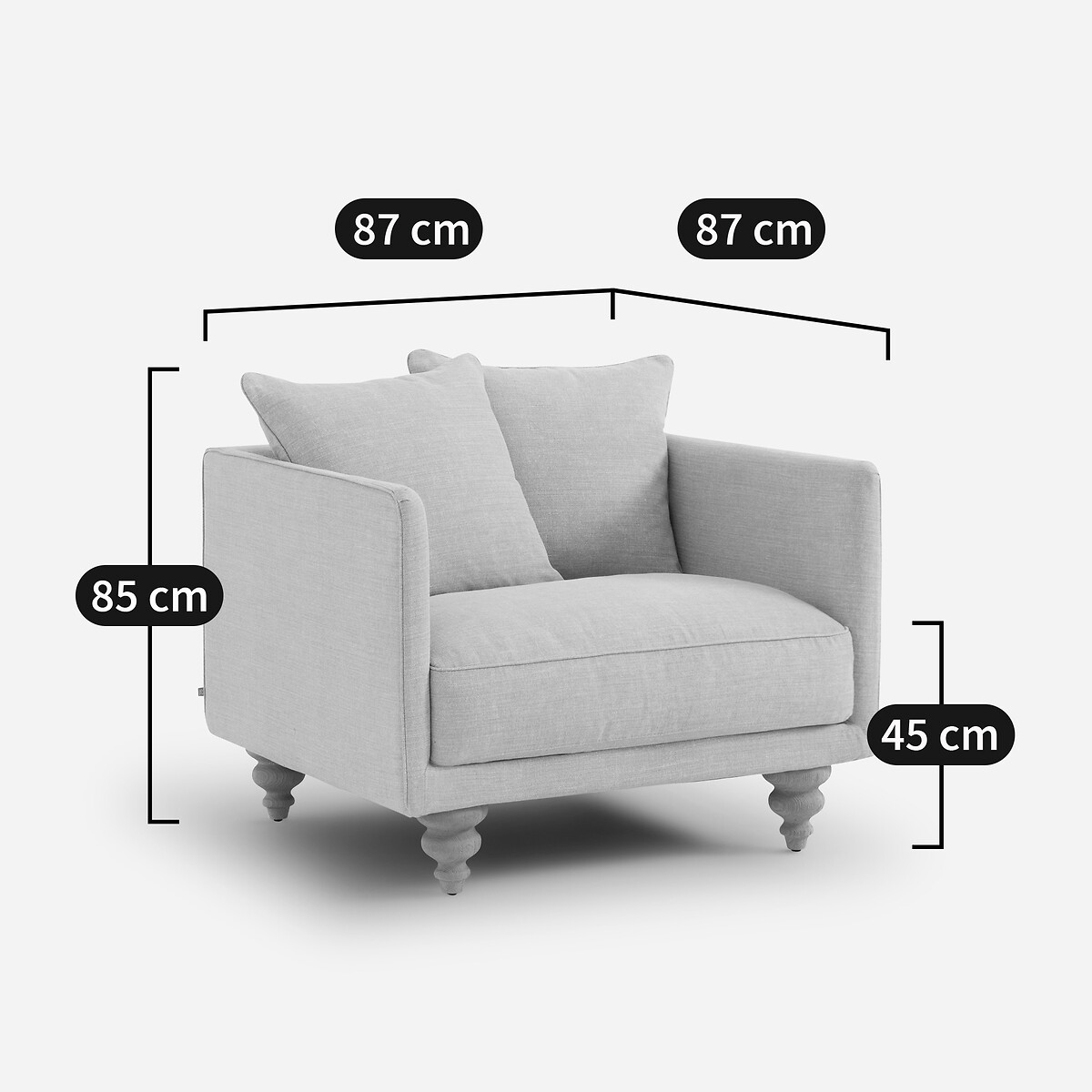 Fauteuil van stevig katoen, Lazare zeemvel, AM.PM