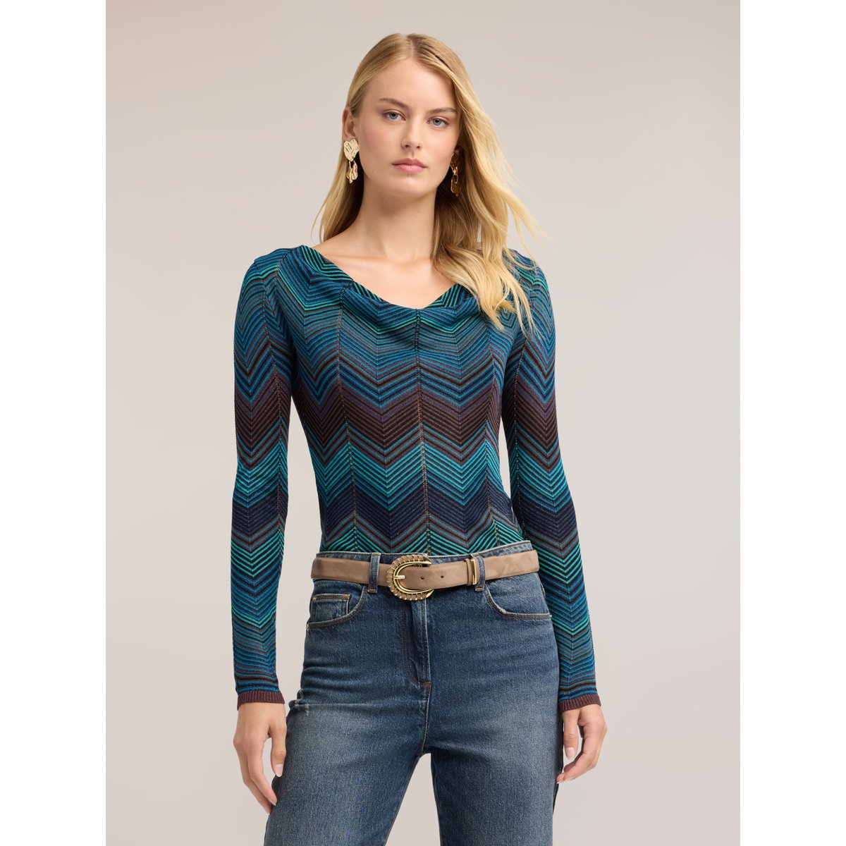 Pull jacquard petrol blue, MOTIVI
