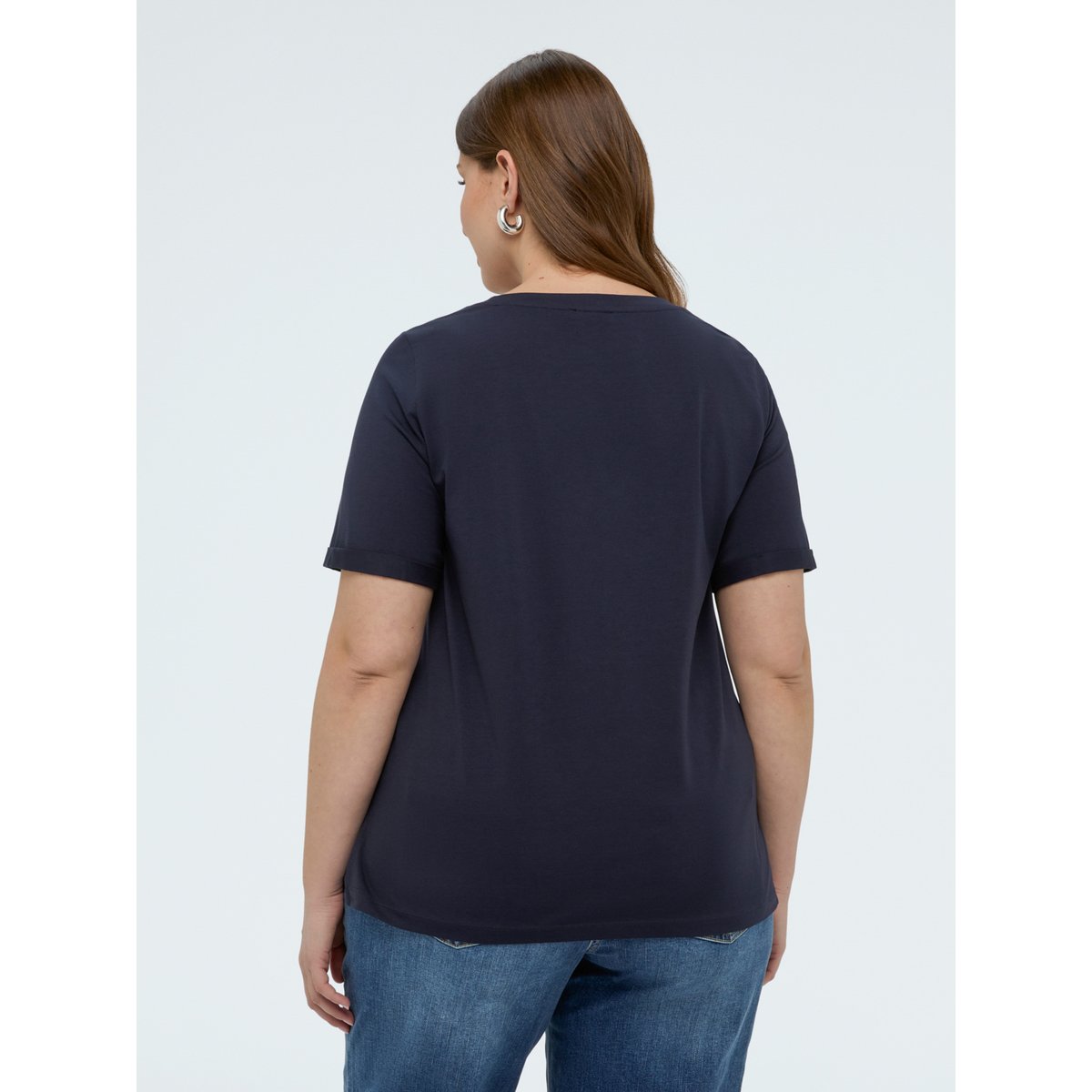 T-shirt en coton avec inscription crystal bleu, FIORELLA RUBINO