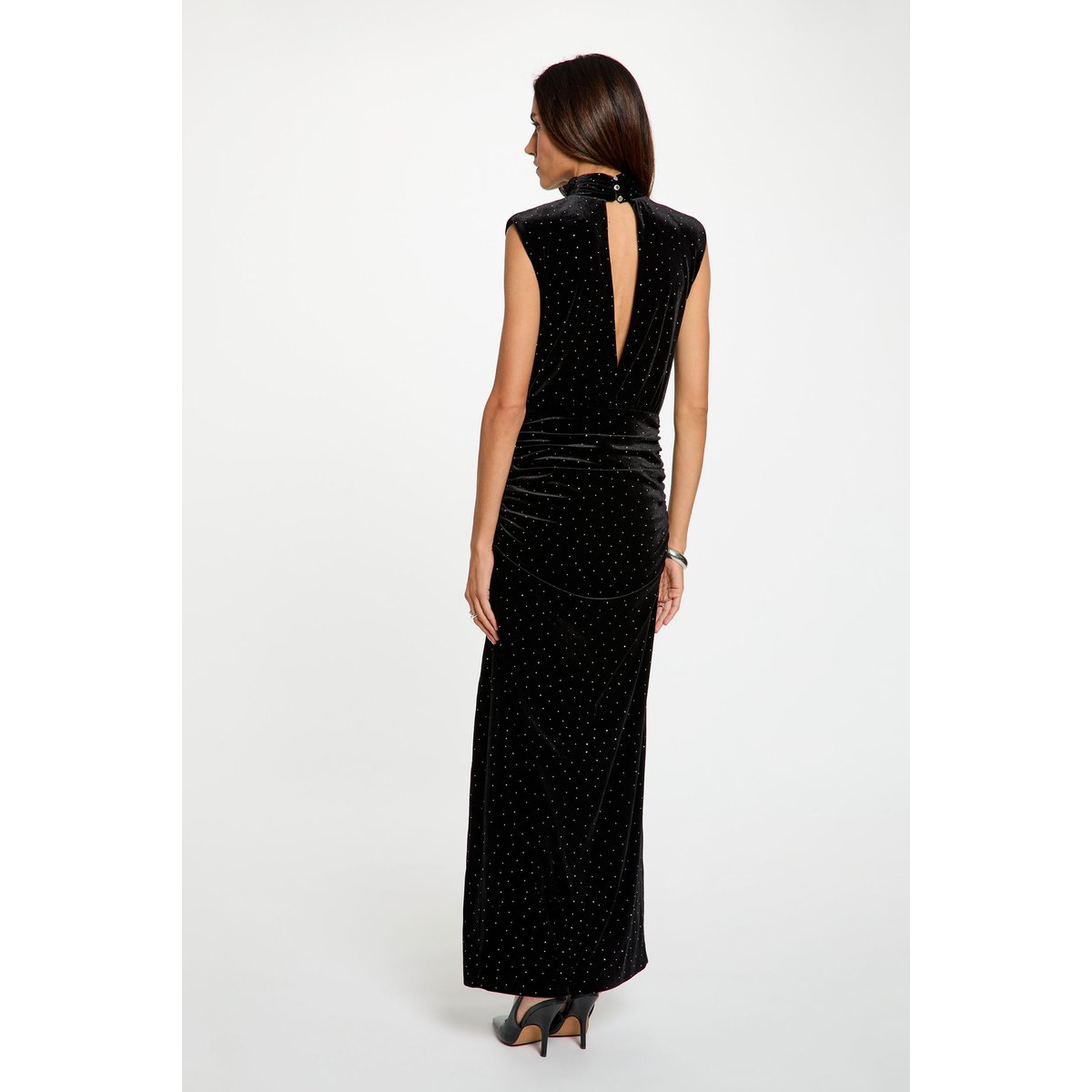 Robe longue velours noir, MORGAN