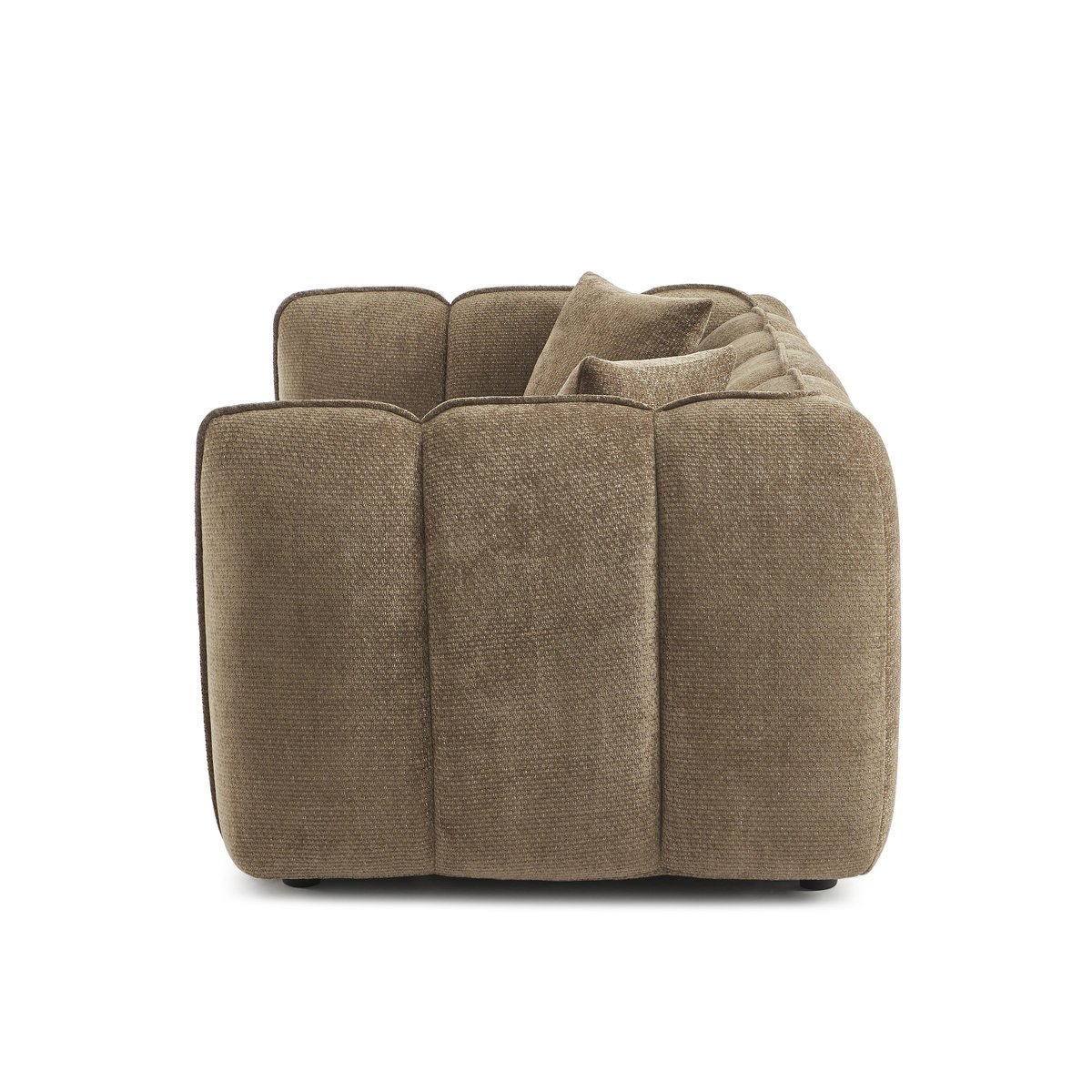 Canapé droit 2 places en tissu MATILDA marron, SORELH