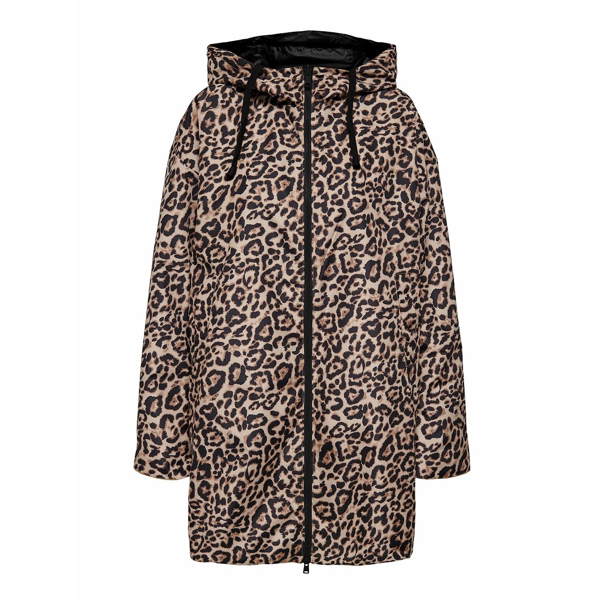 Imperméable imprimé léopard réversible, à capuche imprimé léopard, ONLY