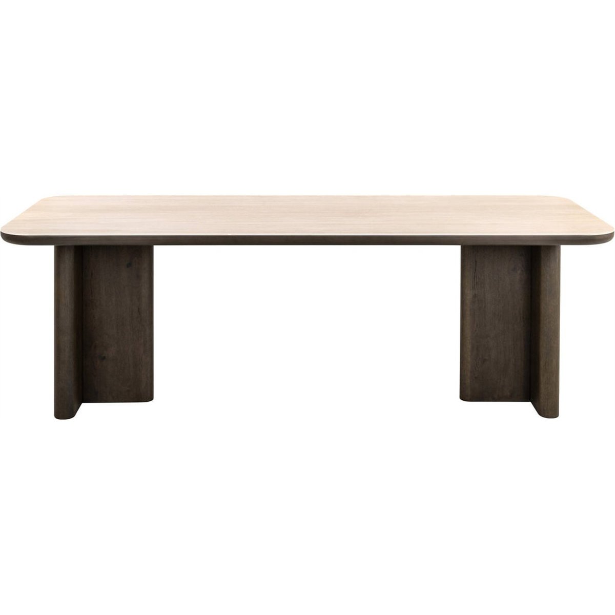 Table à manger en céramique collection NANDO brun et travertin beige, RECOLLECTION