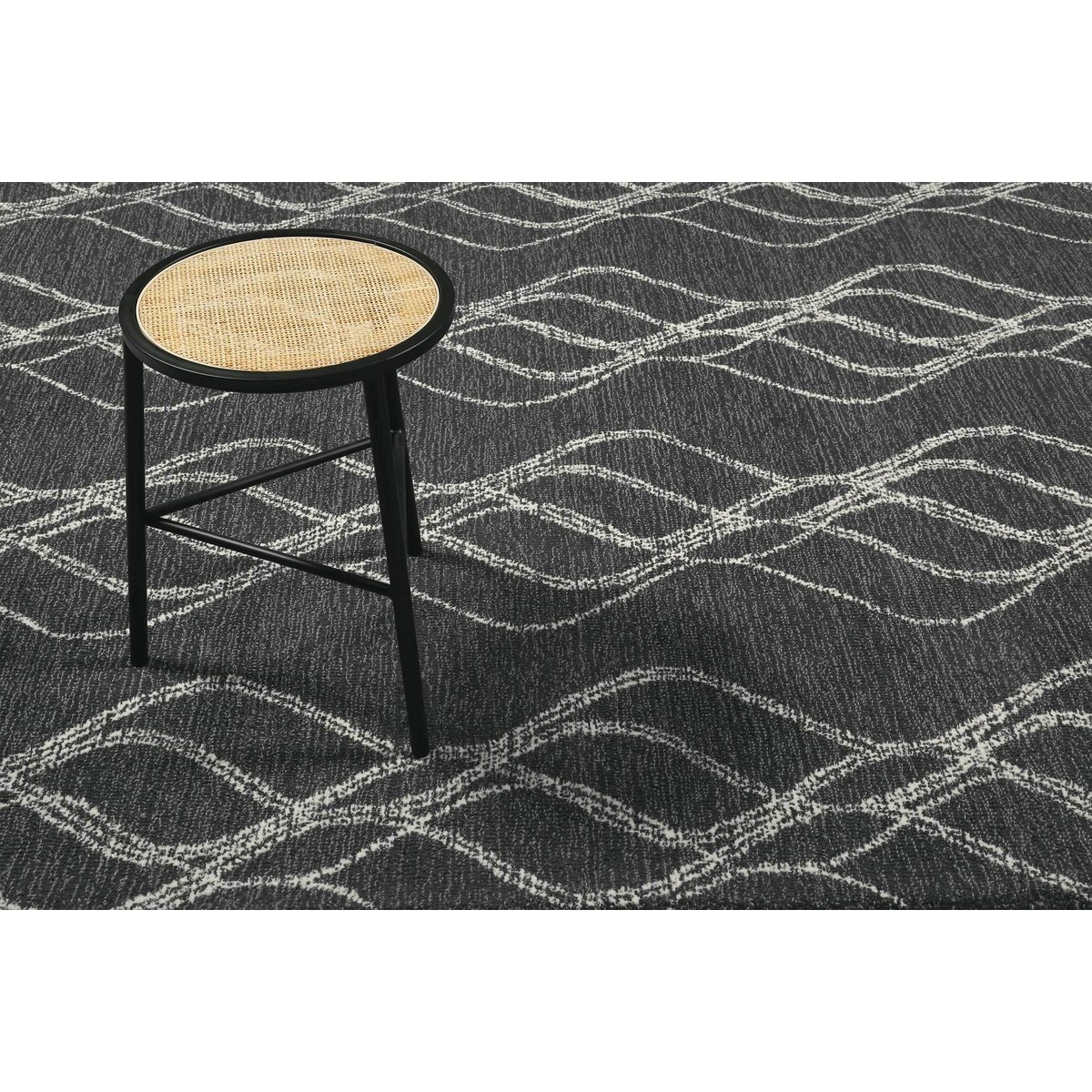 Tapis pure laine tissé main chic ,  HENDRIK anthracite, WECON HOME