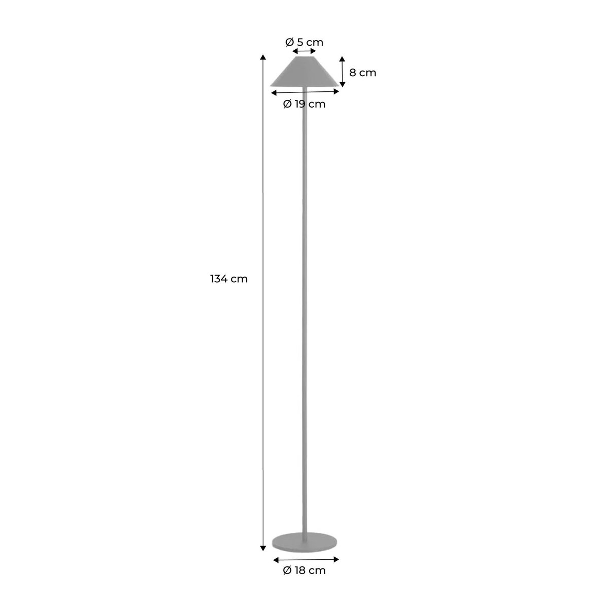 Lampadaire intérieur métal VIROS noir, SWEEEK