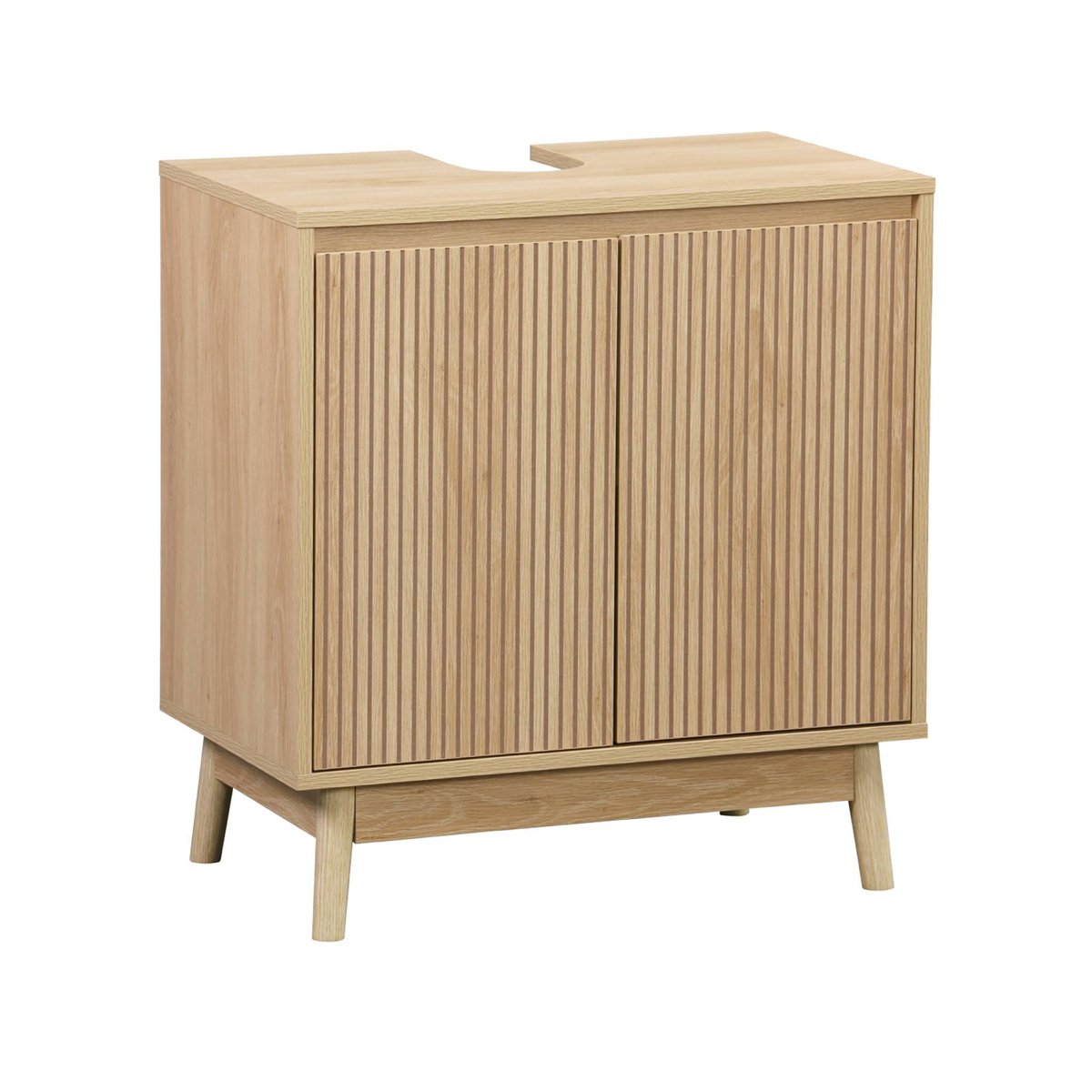 Meuble sous lavabo scandinave décor bois LINEAR naturel, SWEEEK