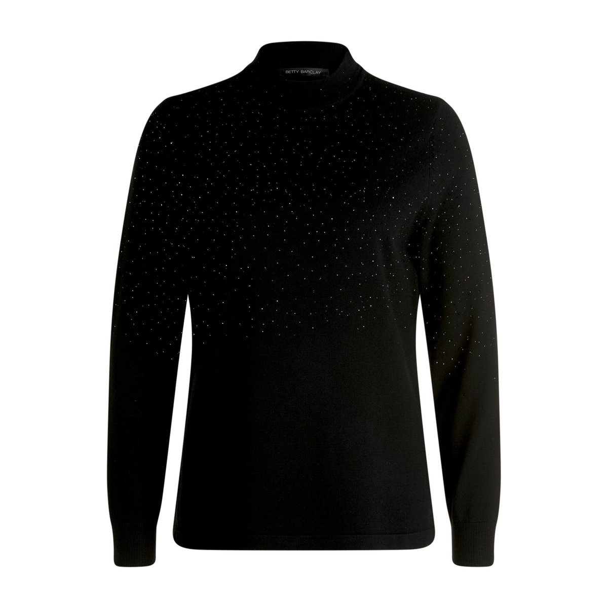 Pull-over en maille à col droit noir, BETTY BARCLAY