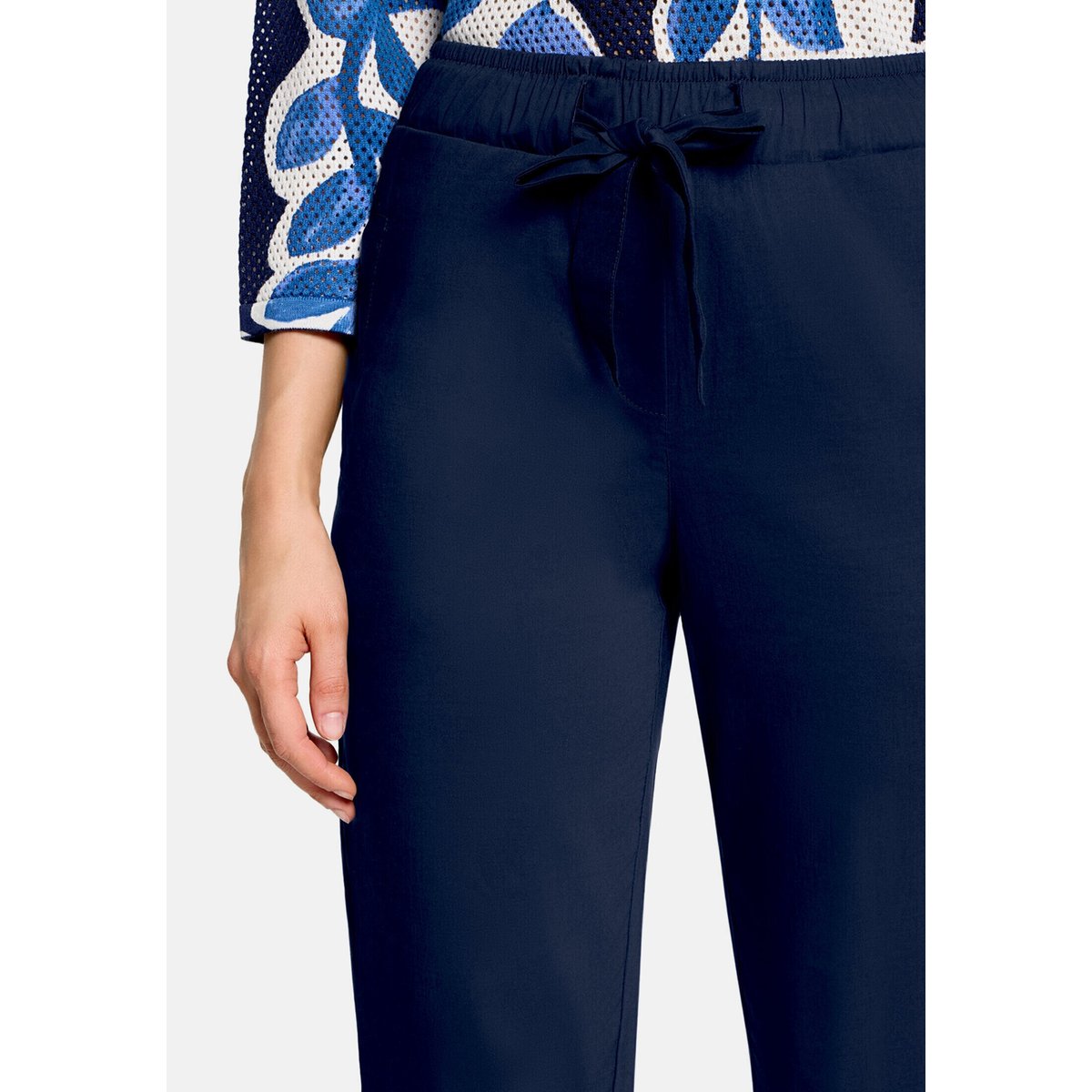 Pantalon casual à taille élastique navy blue, BETTY & CO