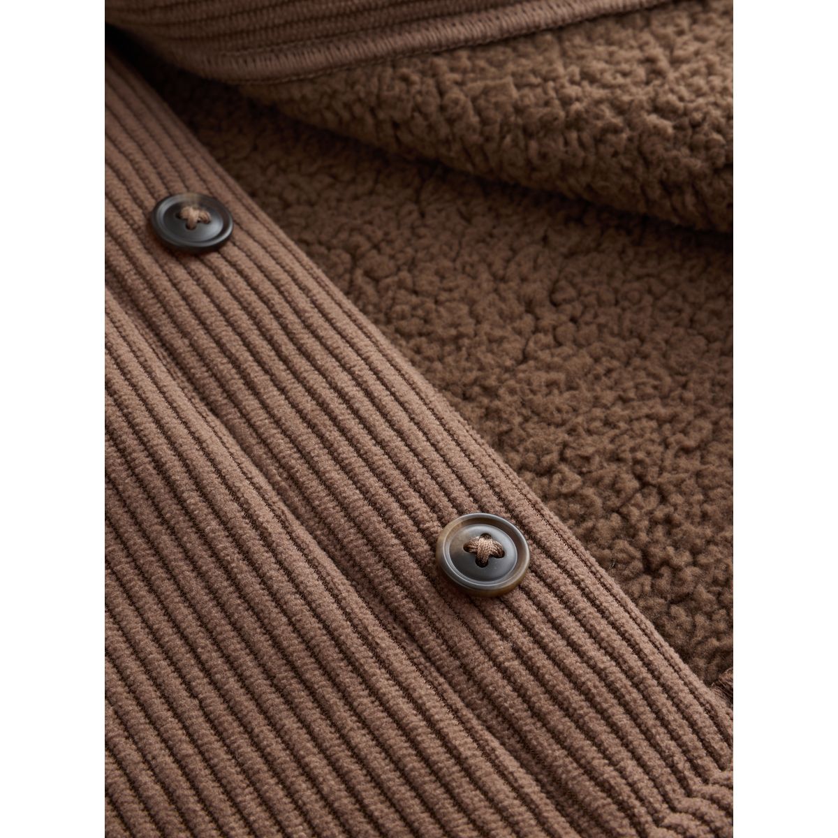 Veste-chemise en velours côtelé doublé marron chocolat, NEXT