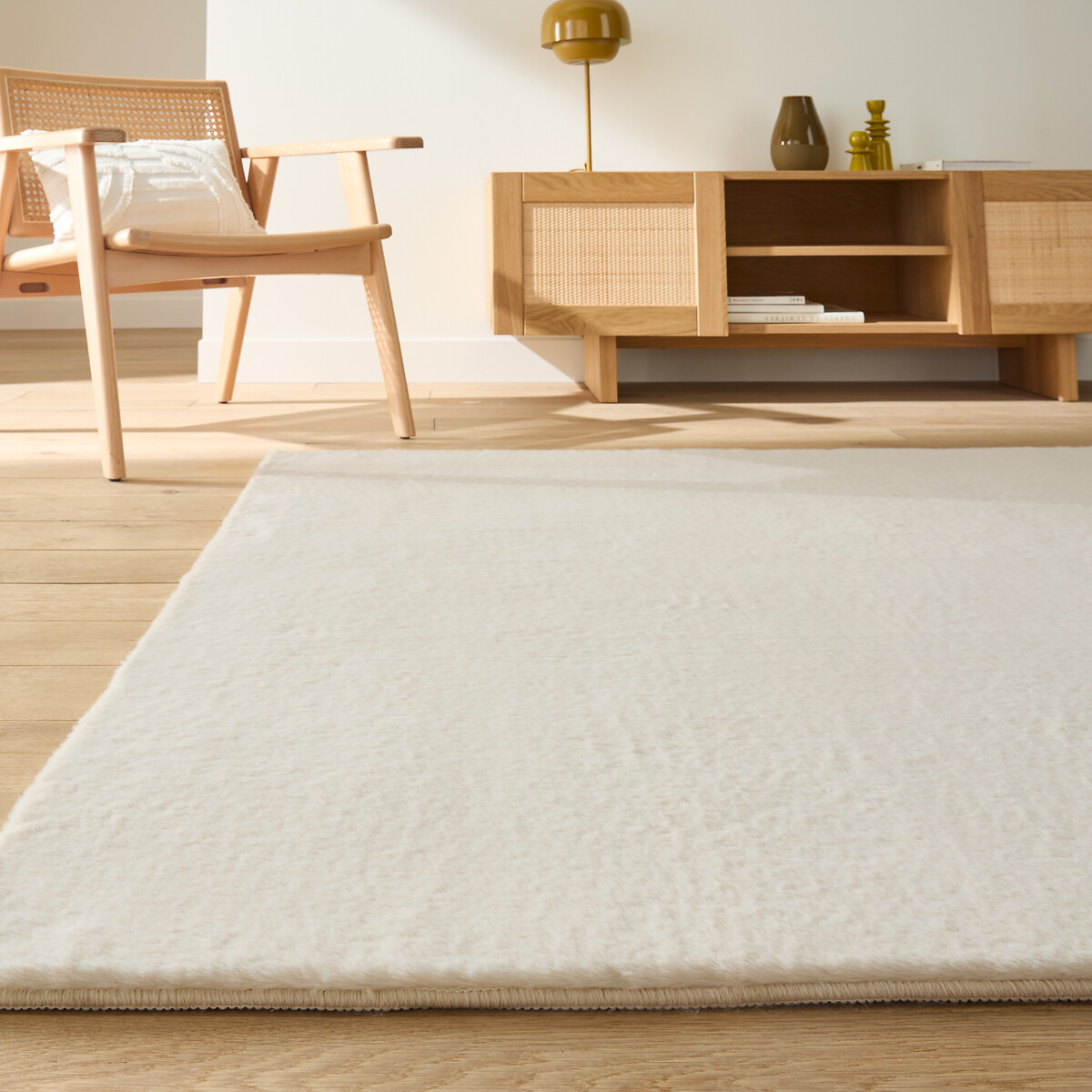 Tapis rectangulaire imitation fourrure, Esmia ecru, LA REDOUTE INTERIEURS