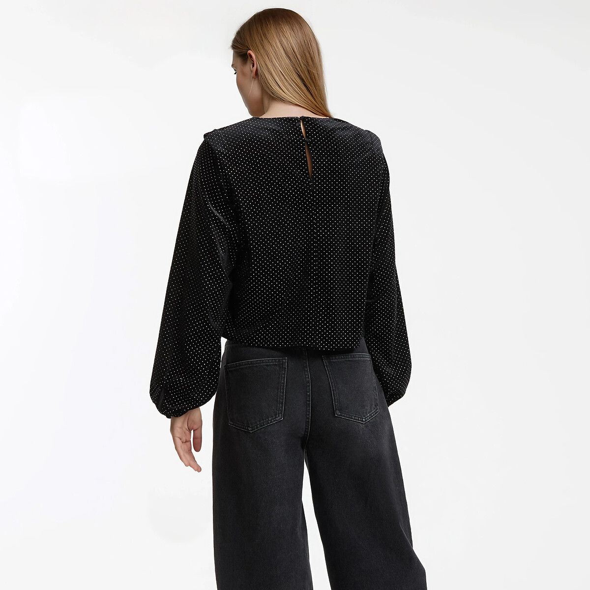 Studded Long Sleeve Shirt black, LA REDOUTE COLLECTIONS