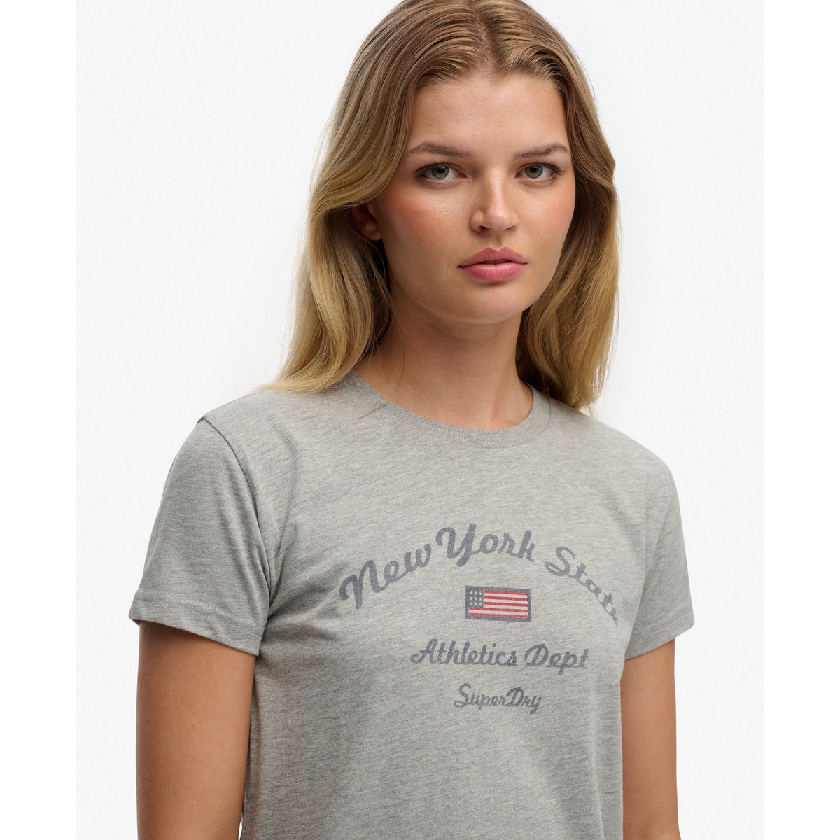 T-shirt Athletic Essentials Graphique Coupe Ajustée gris chiné, SUPERDRY
