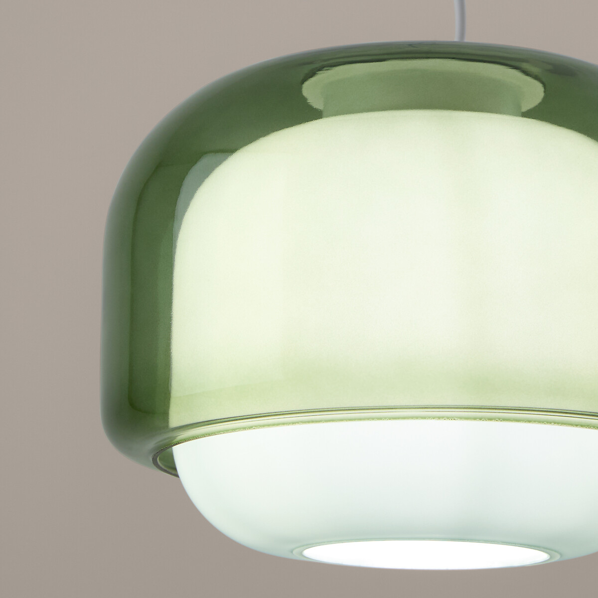 Suspension en verre coloré diamètre 30,5 cm, KINOKO vert, LA REDOUTE INTERIEURS