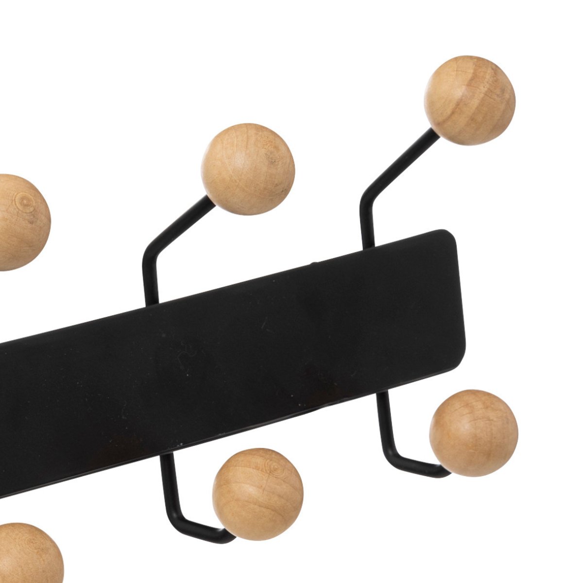 Patère murale 10 crochets en bois et métal BLACKWOOD noir, 5FIVE SIMPLY SMART