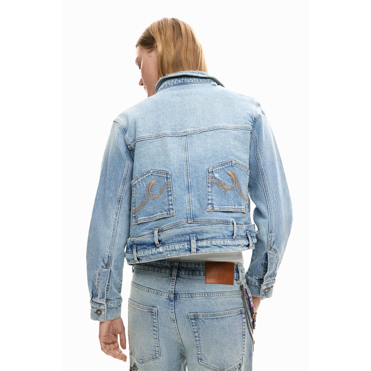 Veste en denim imprimée bleu clair, DESIGUAL