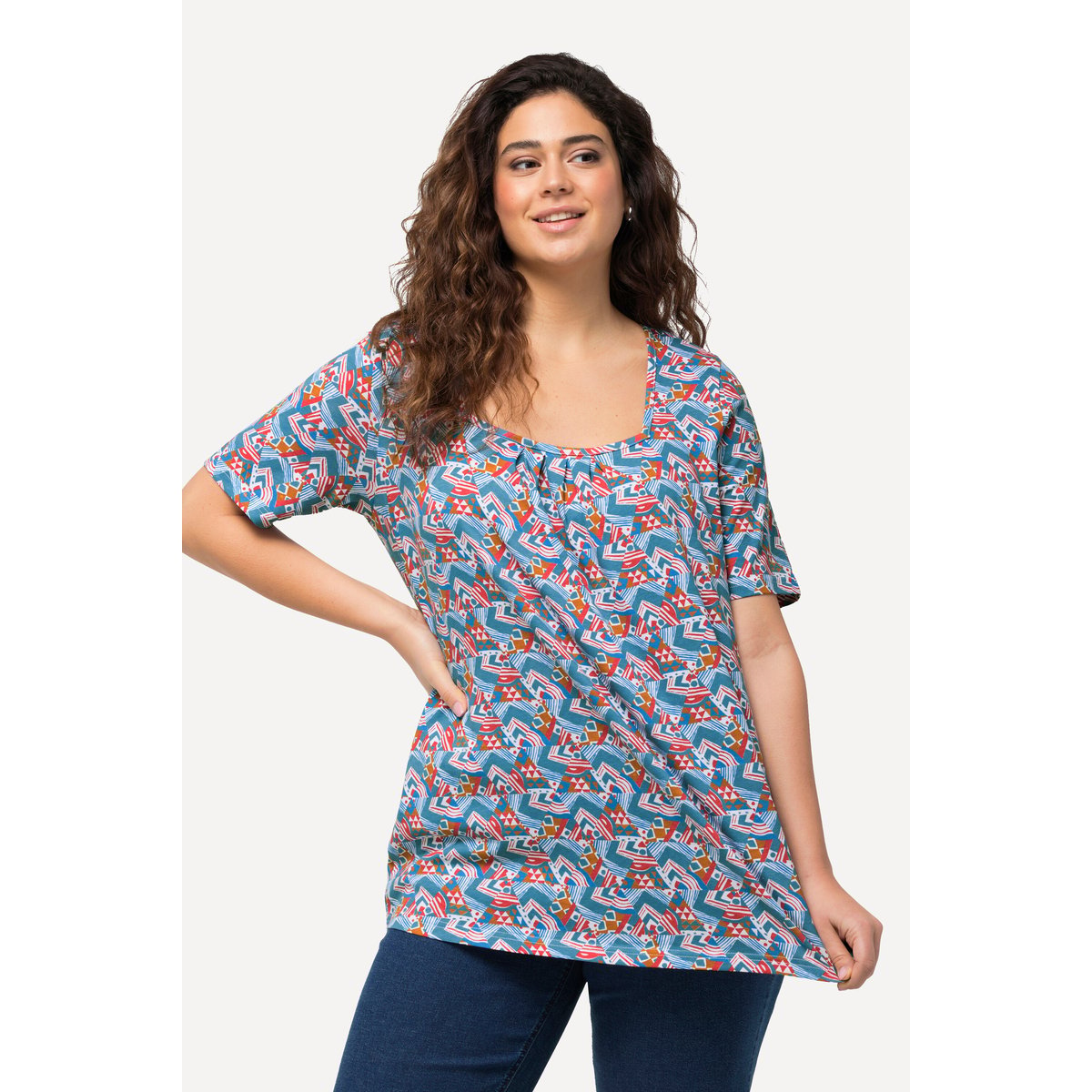 T-shirt à jolis plis creux blanc neige, ULLA POPKEN