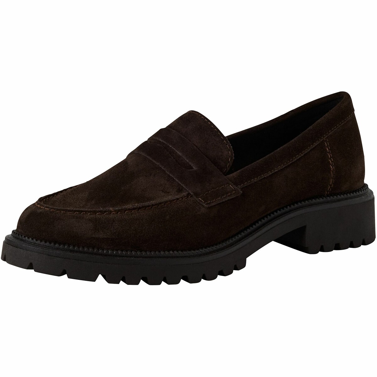 Mocassins en cuir marron foncé, TAMARIS