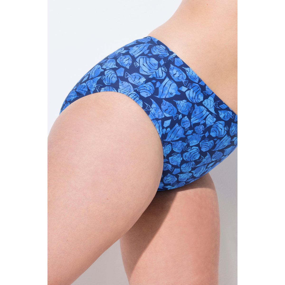 Tankini à bonnets souples. Motif poissons. marine, ULLA POPKEN