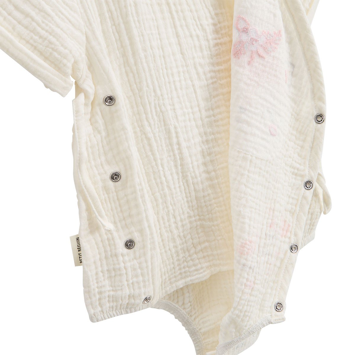 Barboteuse bébé en gaze de coton Louison ecru, PETIT BEGUIN