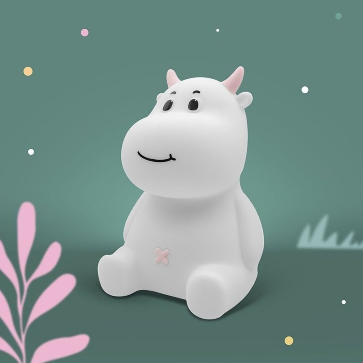 Veilleuse rechargeable Vache blanc, rose, noir, MARY'S