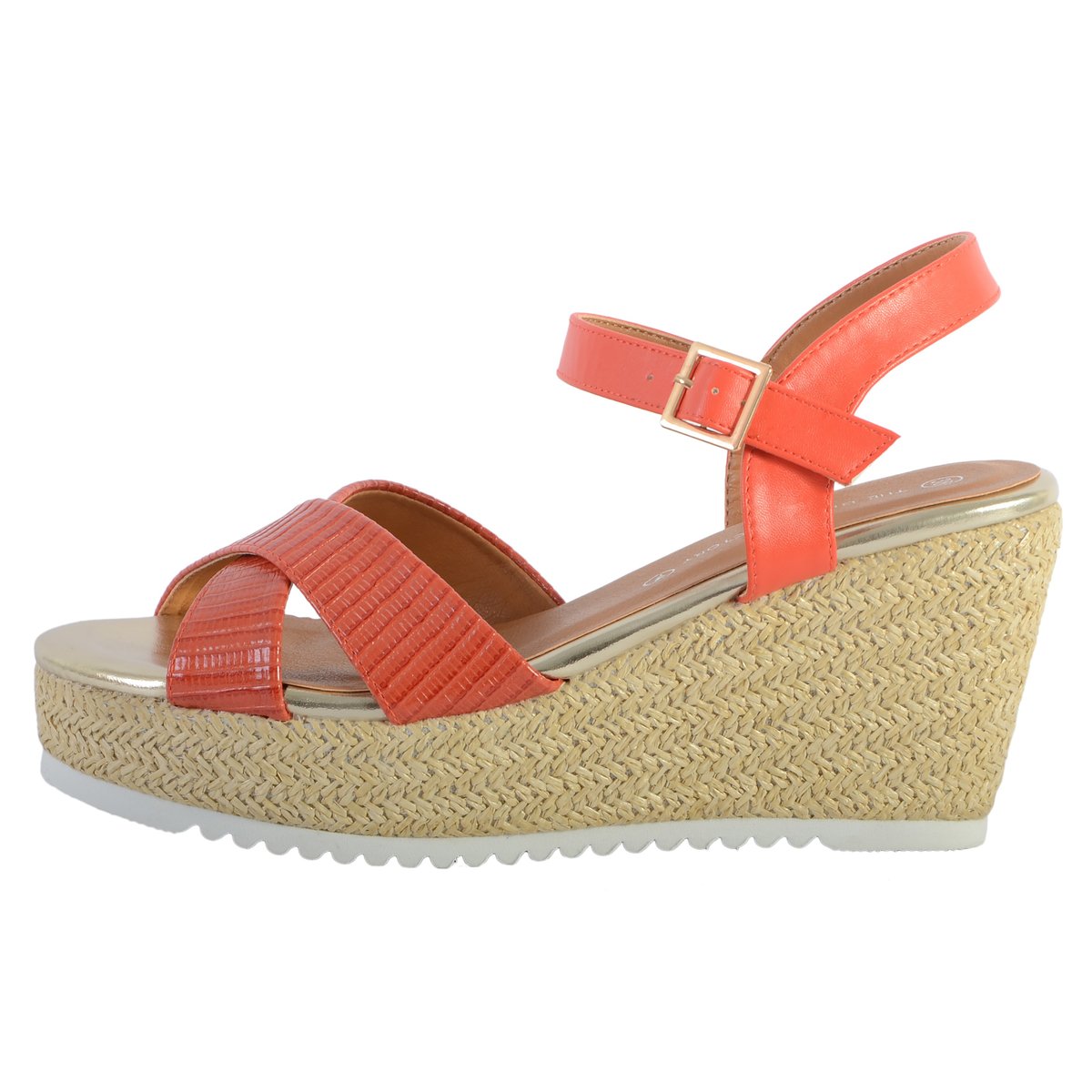 Sandale Compensée Ql4350 corail, THE DIVINE FACTORY