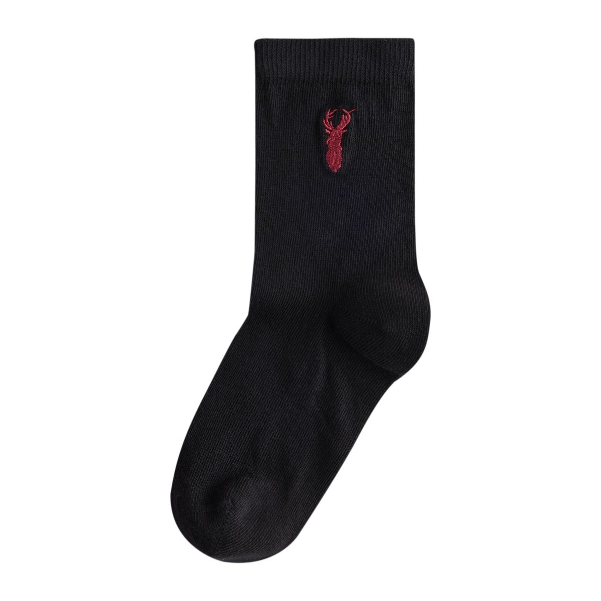 Chaussettes brodées en coton, 7 paires cerf noir, NEXT
