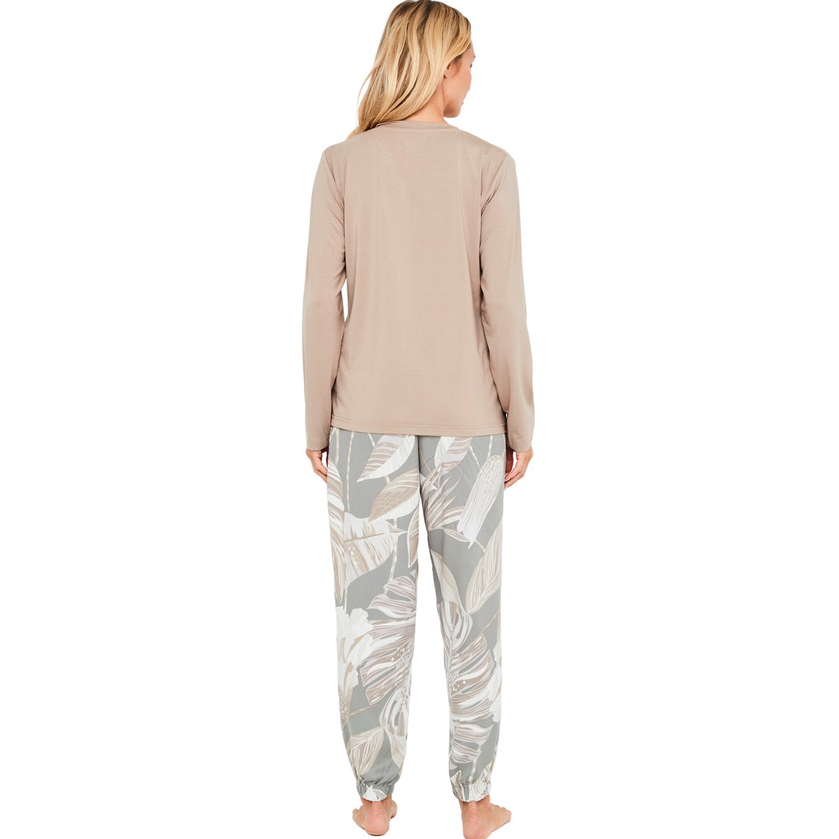 Pyjama pantalon top manches longues Premium Drape gris, SELMARK