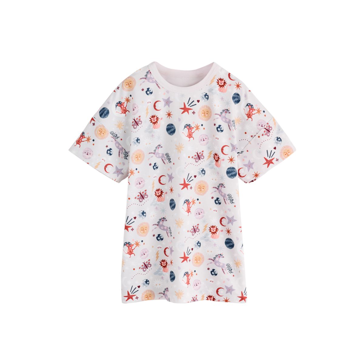 Chemises de nuit, lot 2 imprimé étoiles/lune rose/crème, NEXT