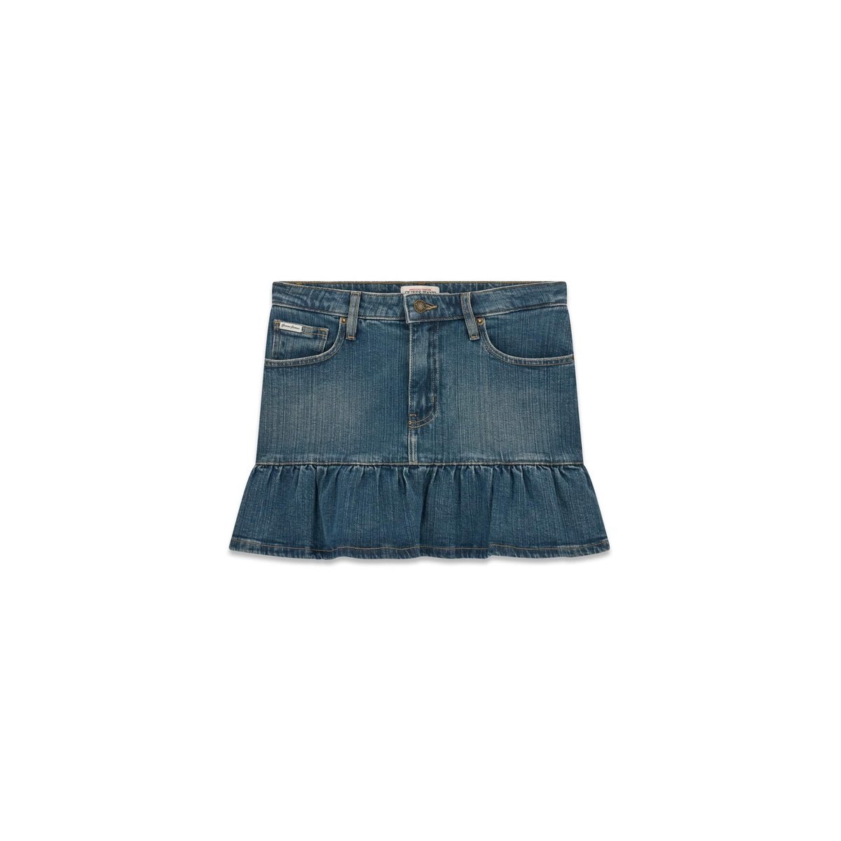 Mini-Jupe En Denim À Volants bleu, GUESS
