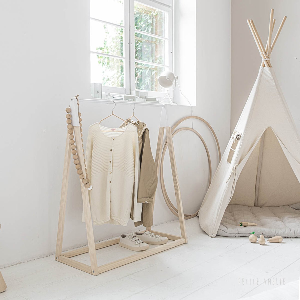 Portant à vêtements enfant naturel, PETITE AMELIE