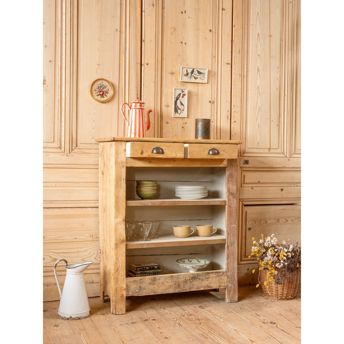 Buffet ouvert en bois Gilbert N°1740 - Bon état bois clair, DEBONGOUT