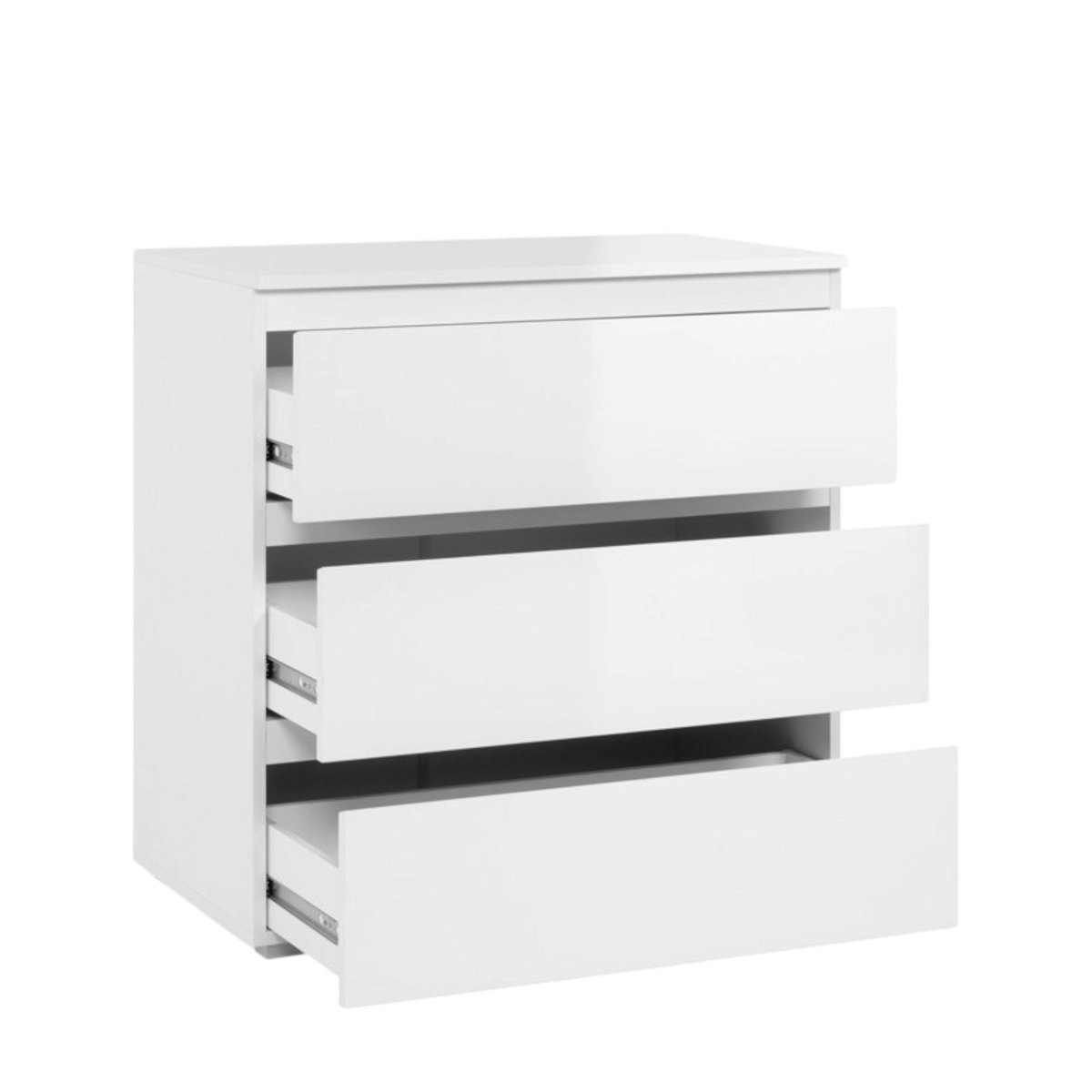 Commode moderne blanche 3 tiroirs ALVA blanc, PIER IMPORT