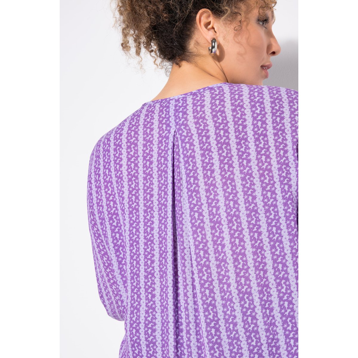 Tunique smockée à fleurs violet, ULLA POPKEN