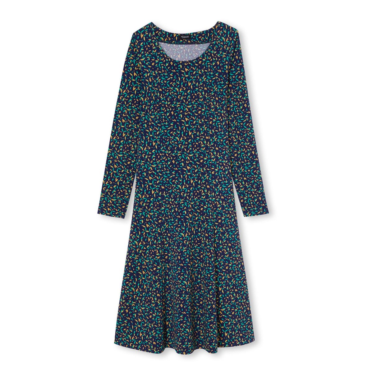 Robe fluide manches longues imprimé bleu, DAXON