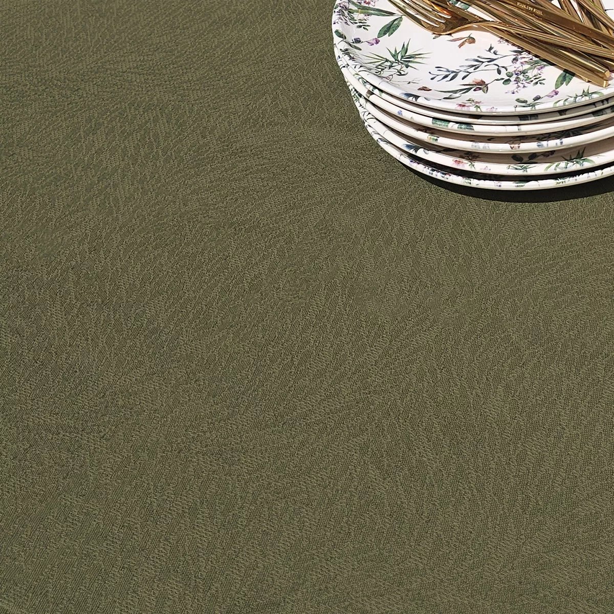 Nappe pur coton PARADIA kaki, GARNIER THIEBAUT