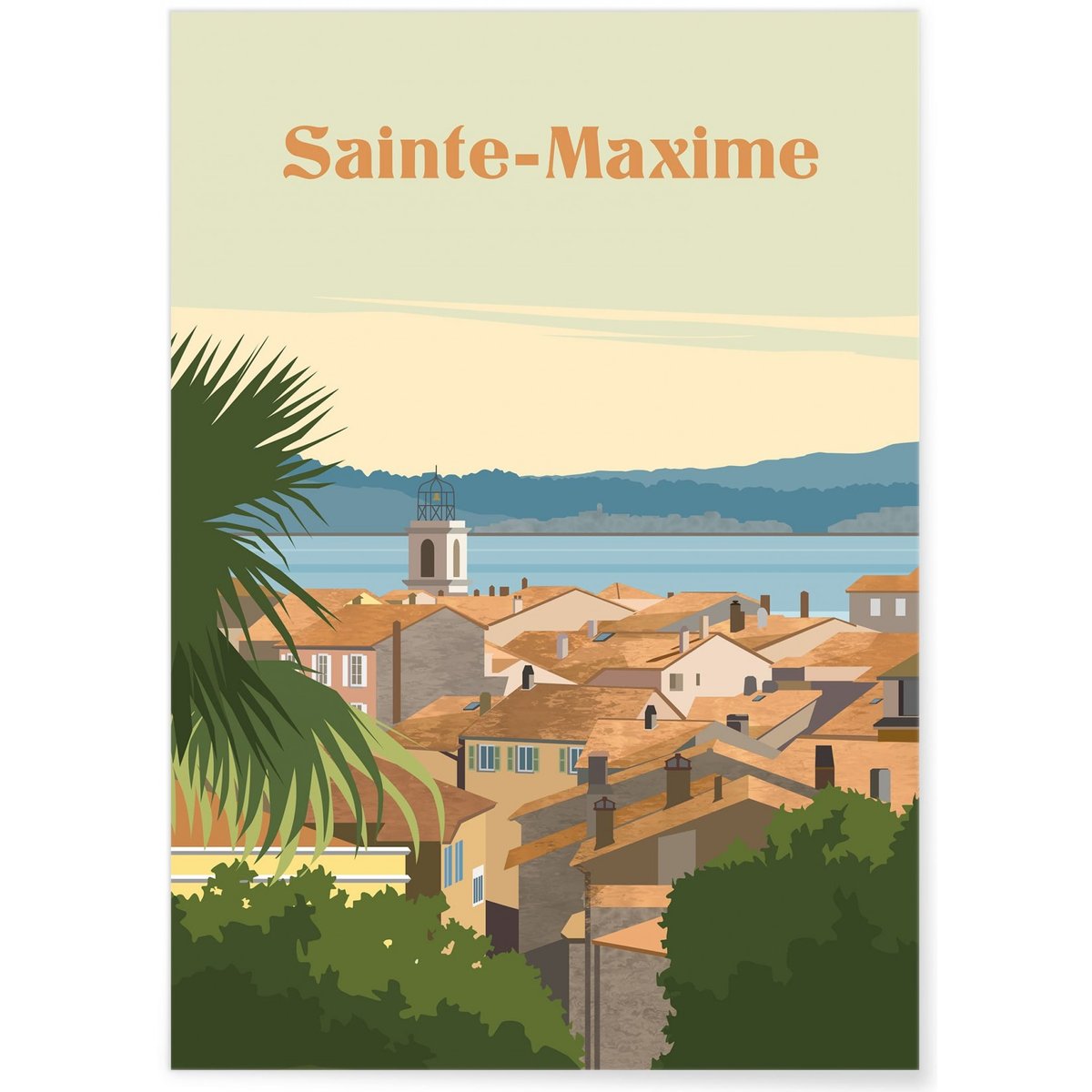 Affiche ville Sainte-Maxime blanc, L'AFFICHERIE