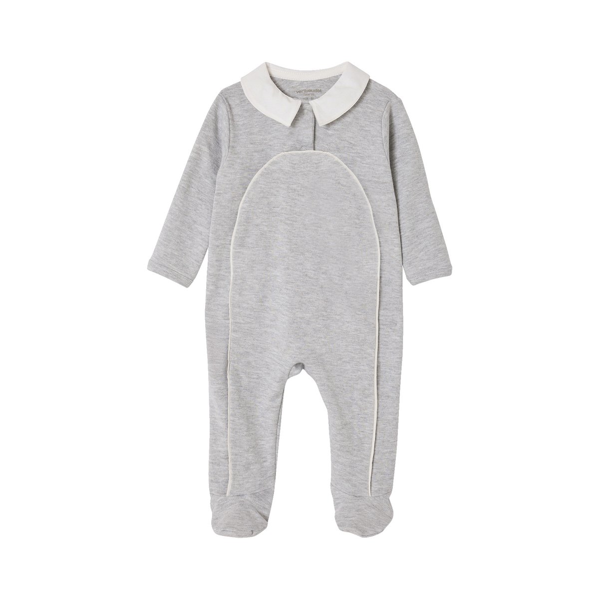 Pyjama dors-bien bébé coton biologique gris chiné, VERTBAUDET