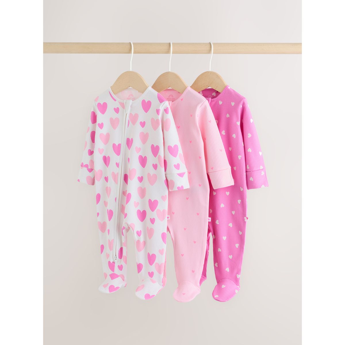 Dors-bien à zip double sens bébé, lot de 3 rose, NEXT
