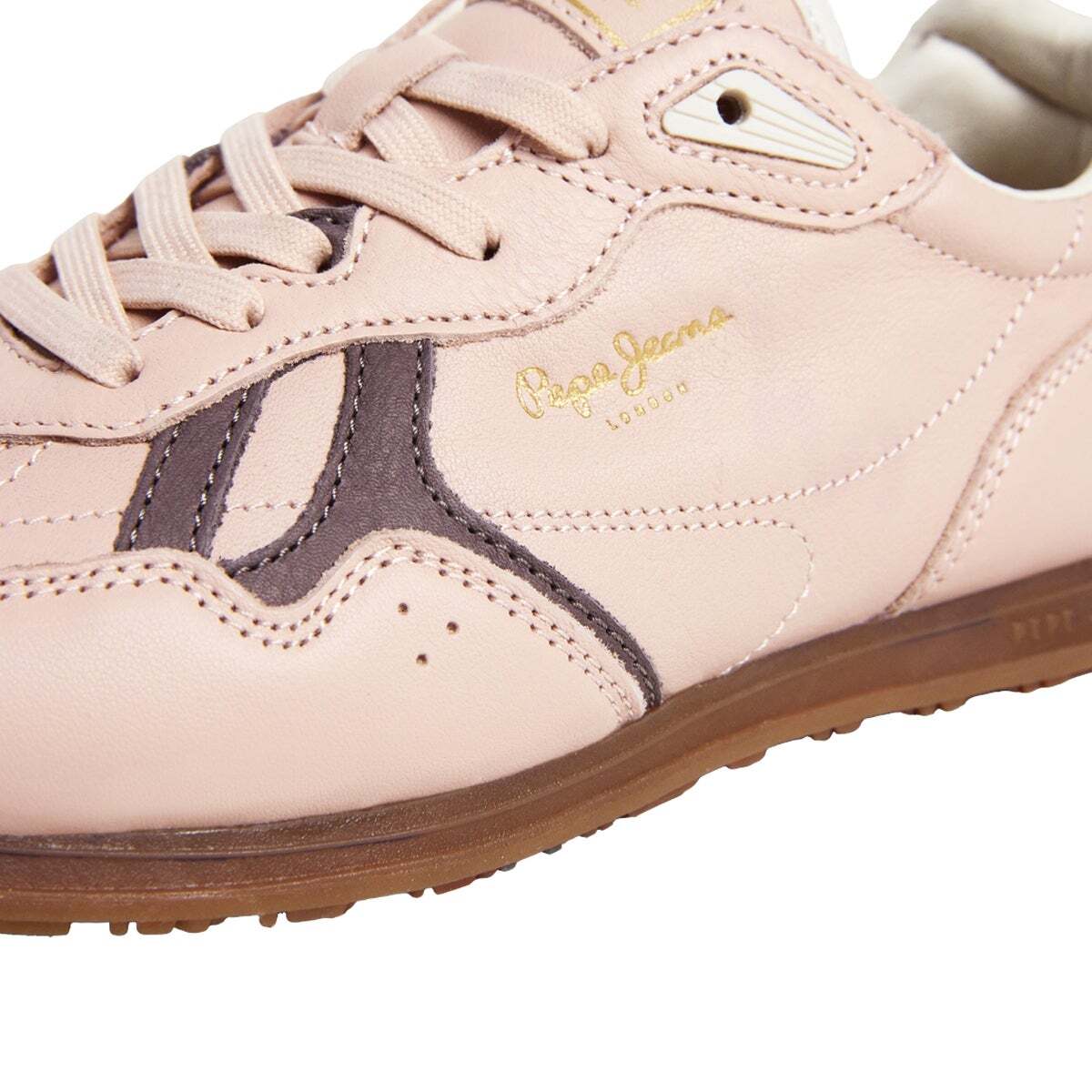Baskets Rétro En Cuir beige pâle, PEPE JEANS