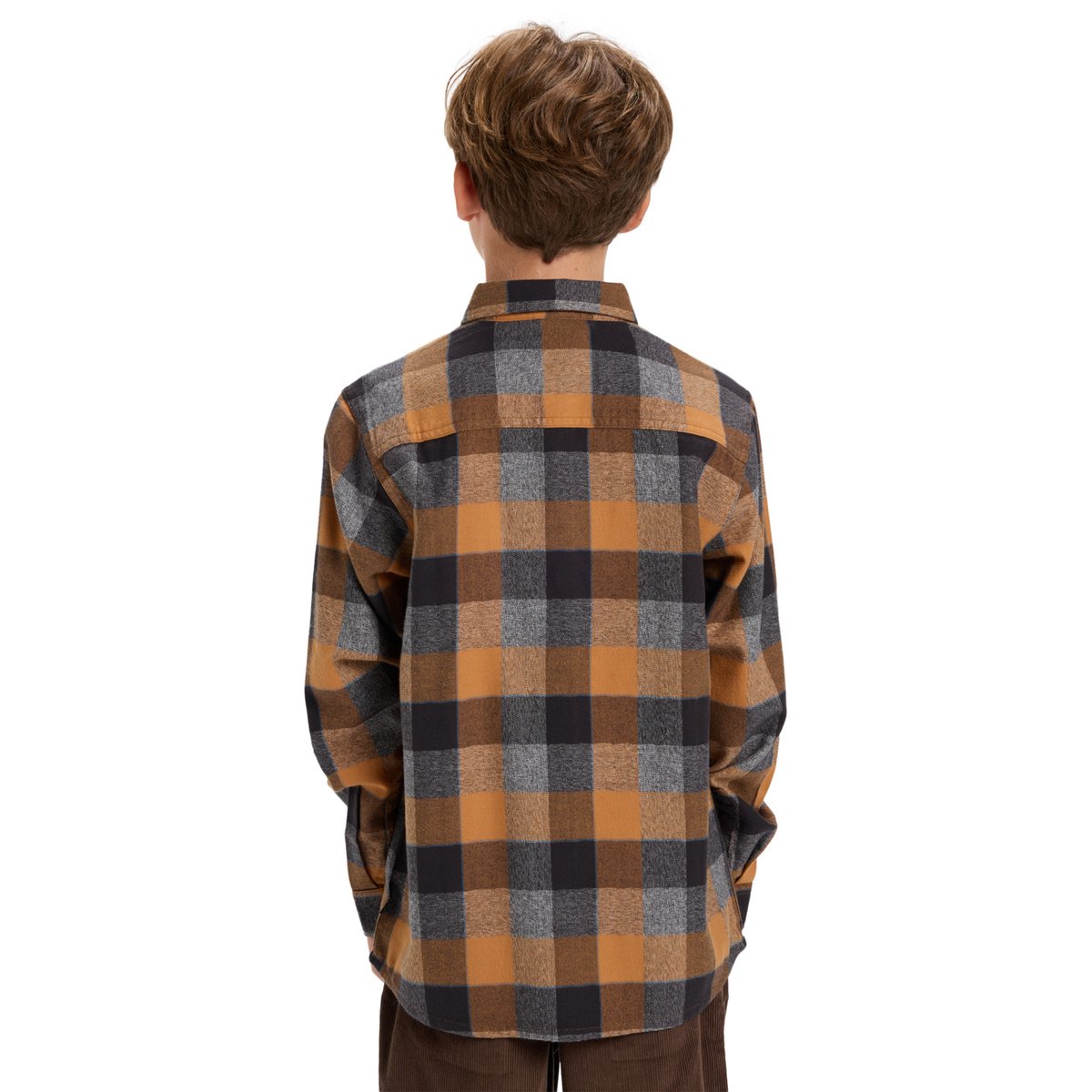 Chemise manches longues MOTHERFLY PLAID marron almond motherfly check, QUIKSILVER