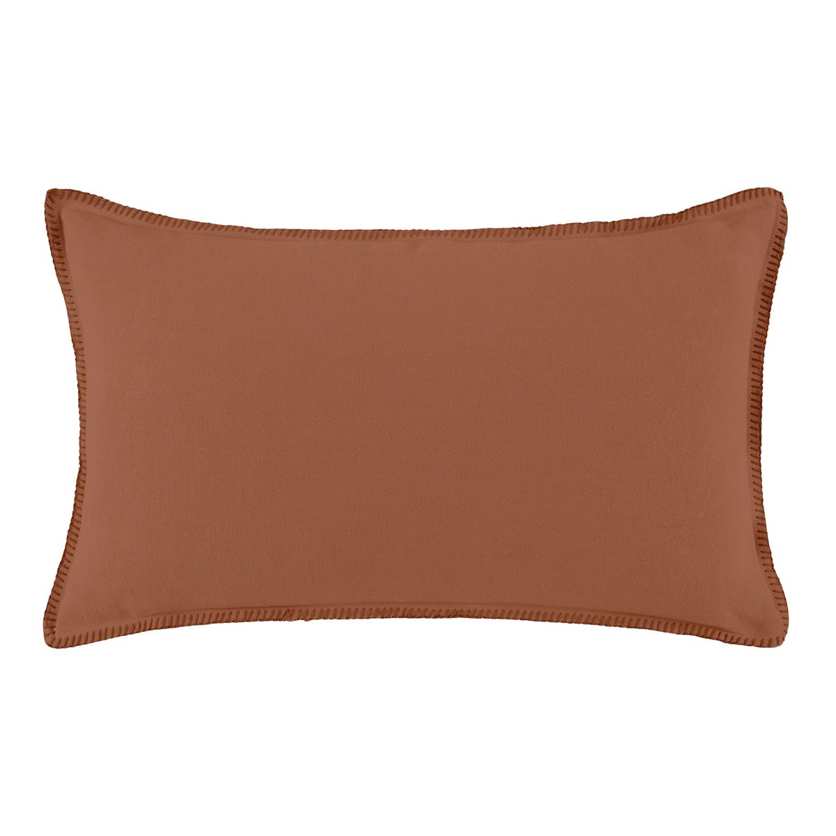 housse de coussin en Lin lavé à finition point de feston NINO argile et feston, MADURA