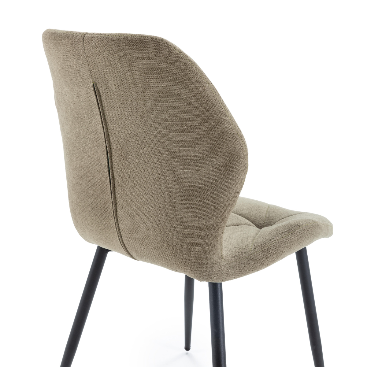 Lot de 4 chaises en tissu avec pieds en métal noir L47,5 cm - LUNA vert, CALICOSY