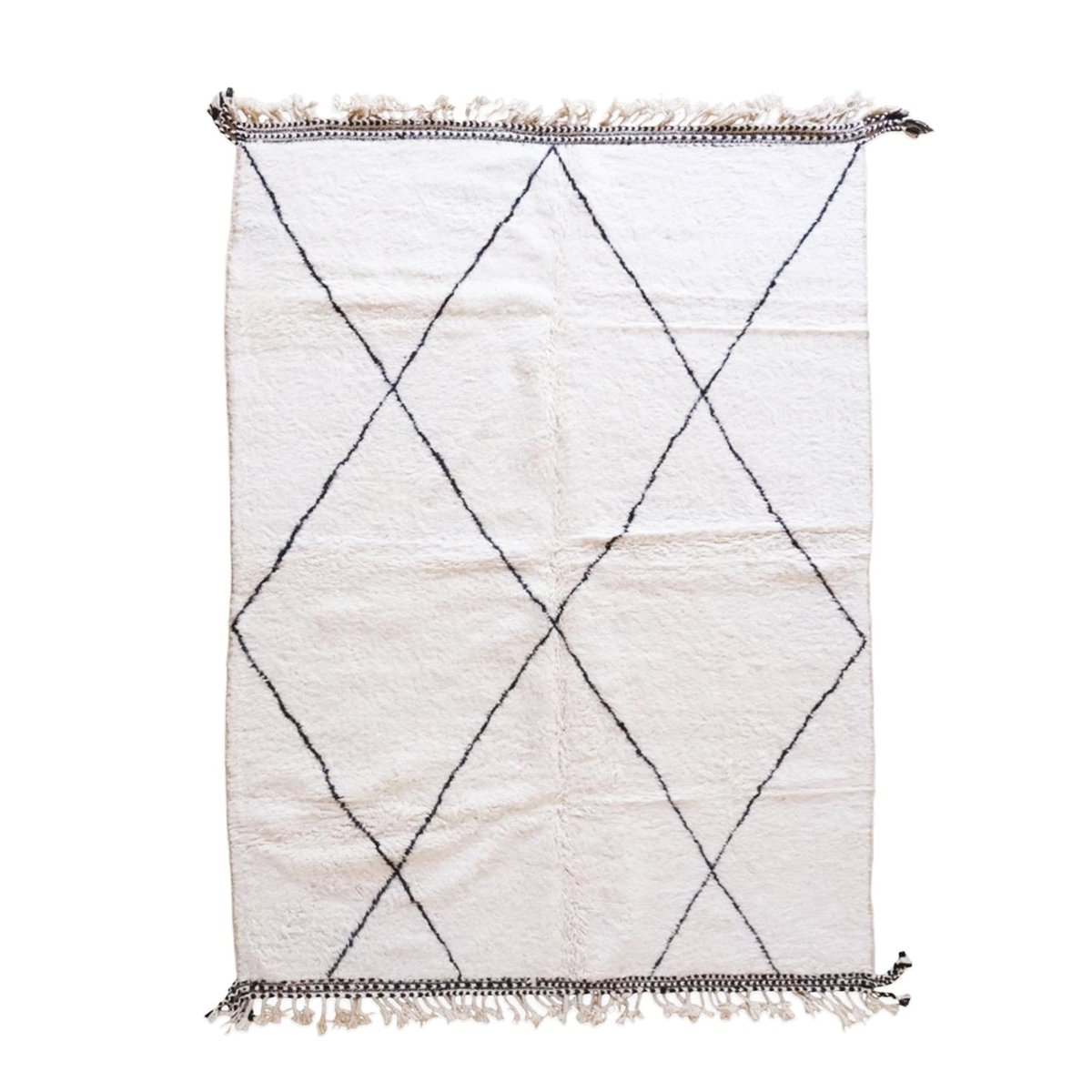 Tapis berbère marocain pure laine blanc pur, AFK LIVING