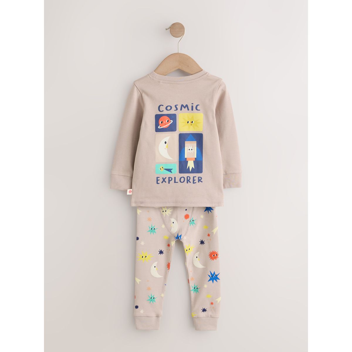 Pyjama douillet, lot de 3 vaisseau spatial écru/marine/vert, NEXT
