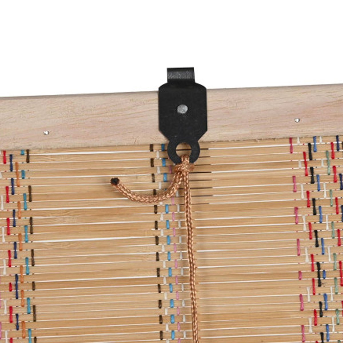 Store enrouleur intérieur en bambou et fils multicolores 90x2x175cm bois, WADIGA