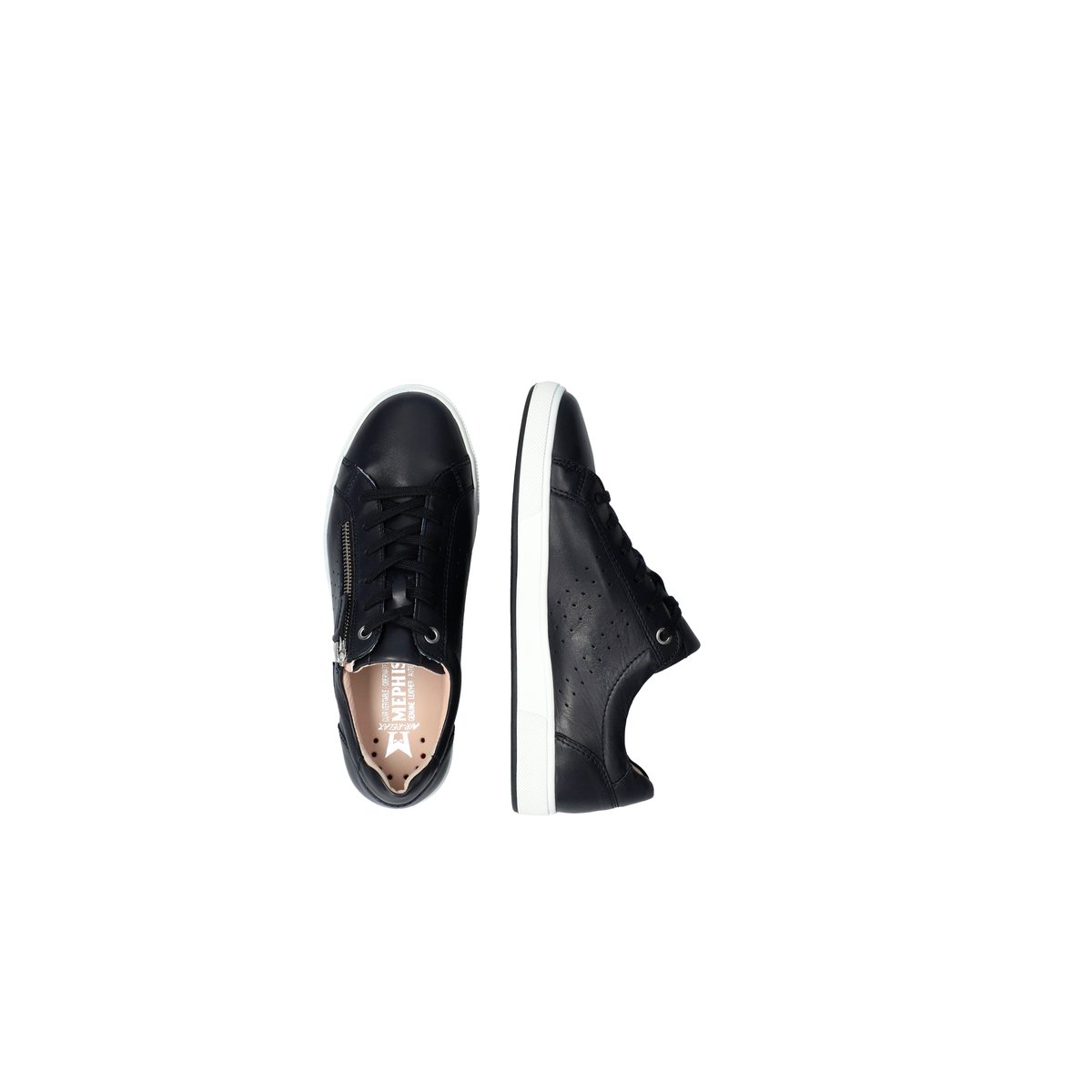 Baskets en cuir NIKITA bleu foncé 5139, MEPHISTO