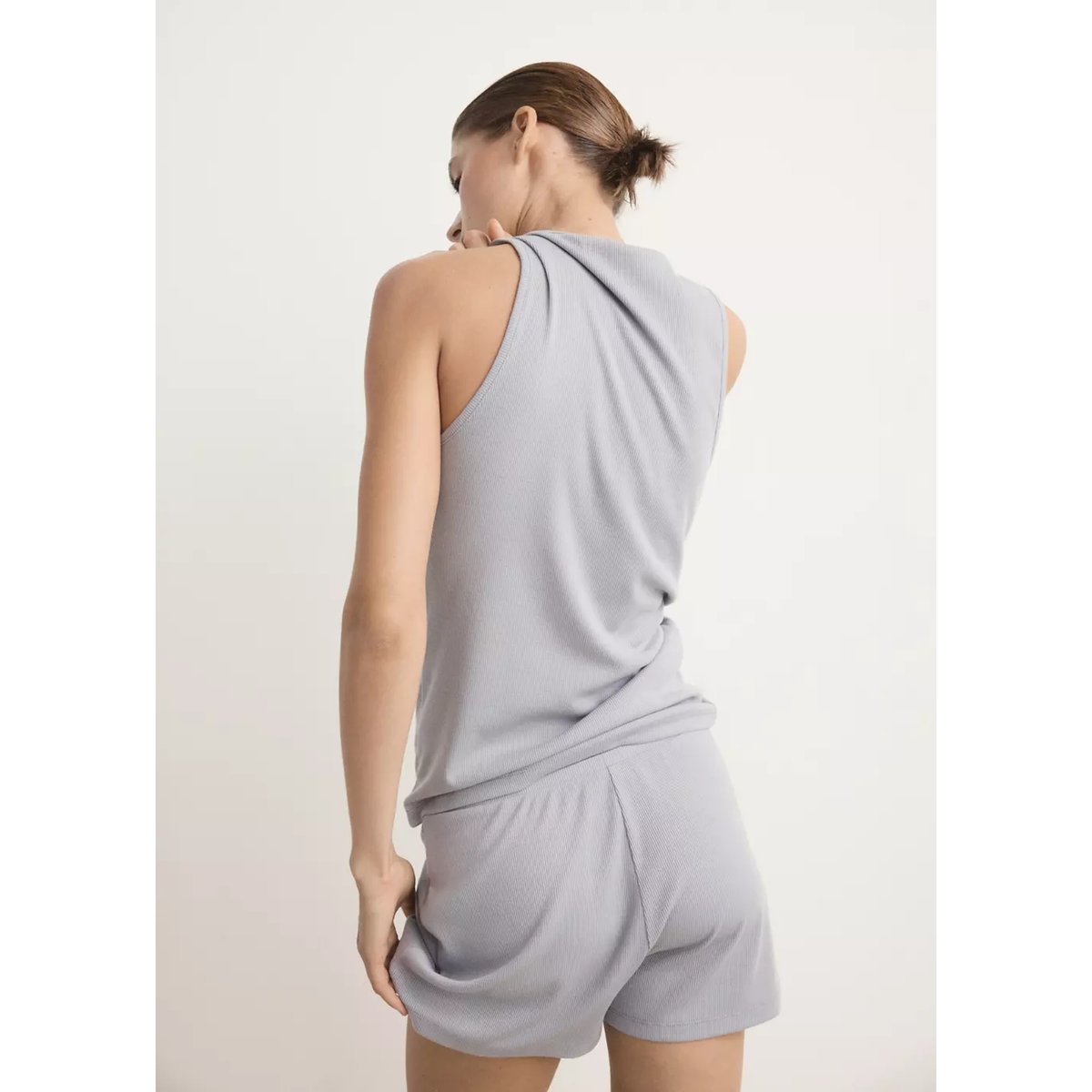 Short de pyjama texturé gris, MANGO