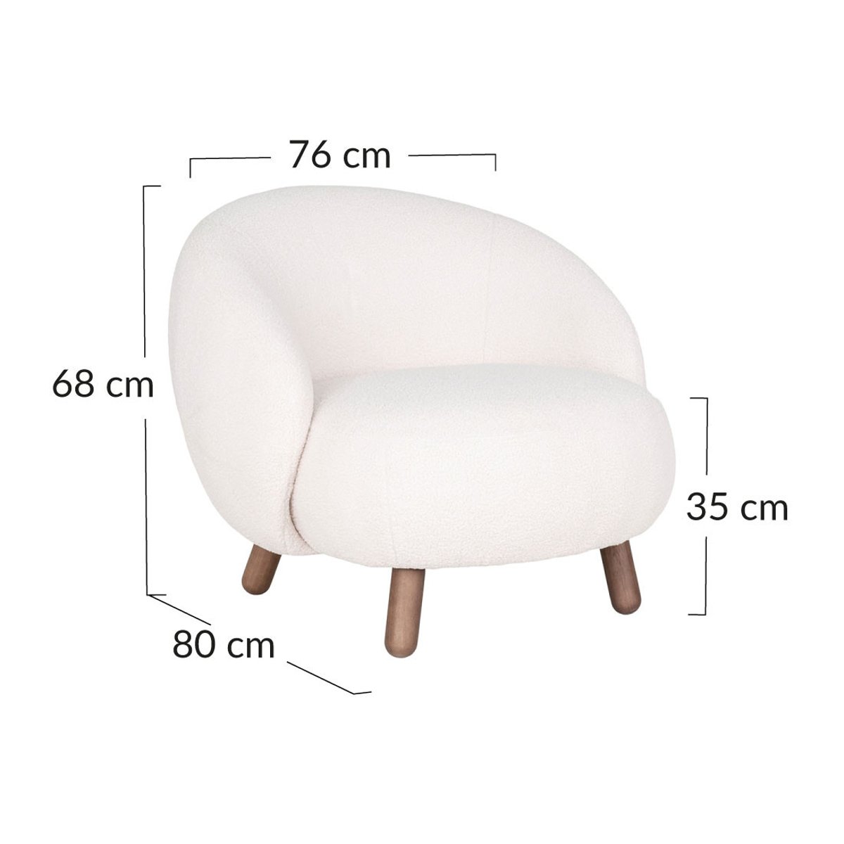 Fauteuil - NAYELI blanc, BEST MOBILIER
