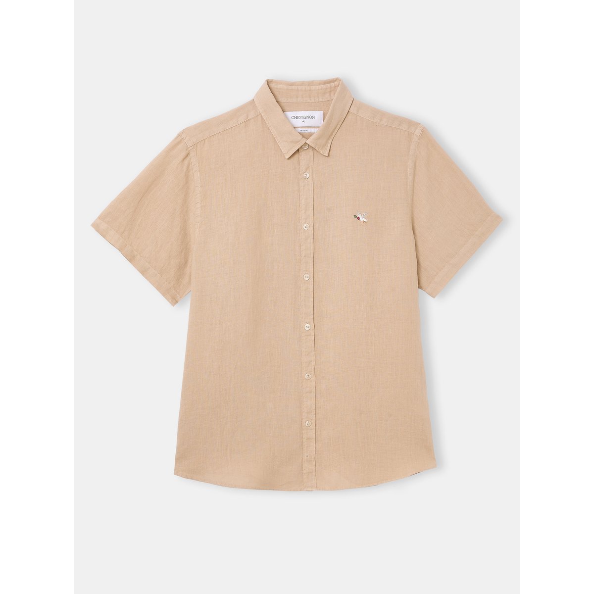 Chemise en lin LINO manches courtes beige, CHEVIGNON
