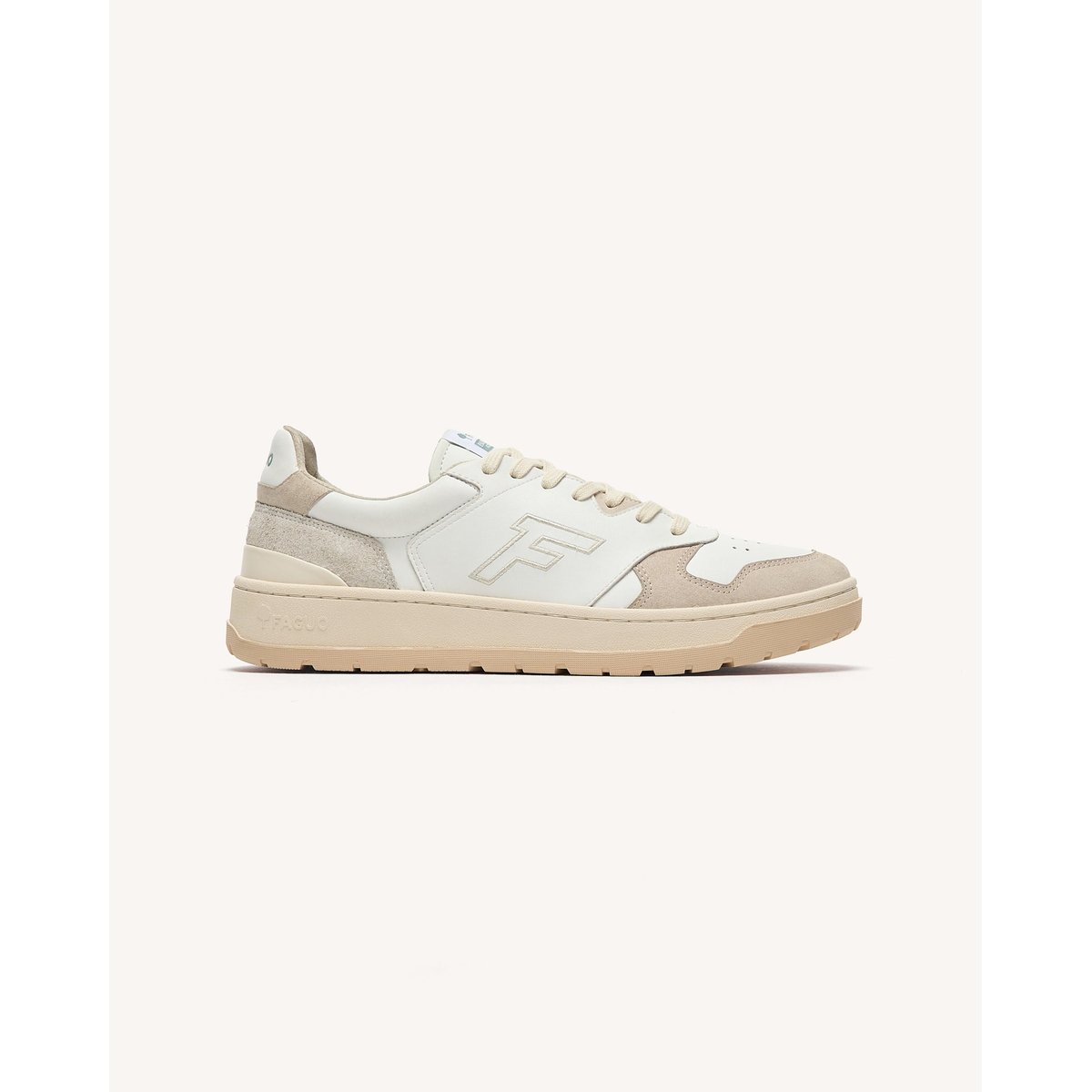 Baskets basses en cuir blanc, FAGUO